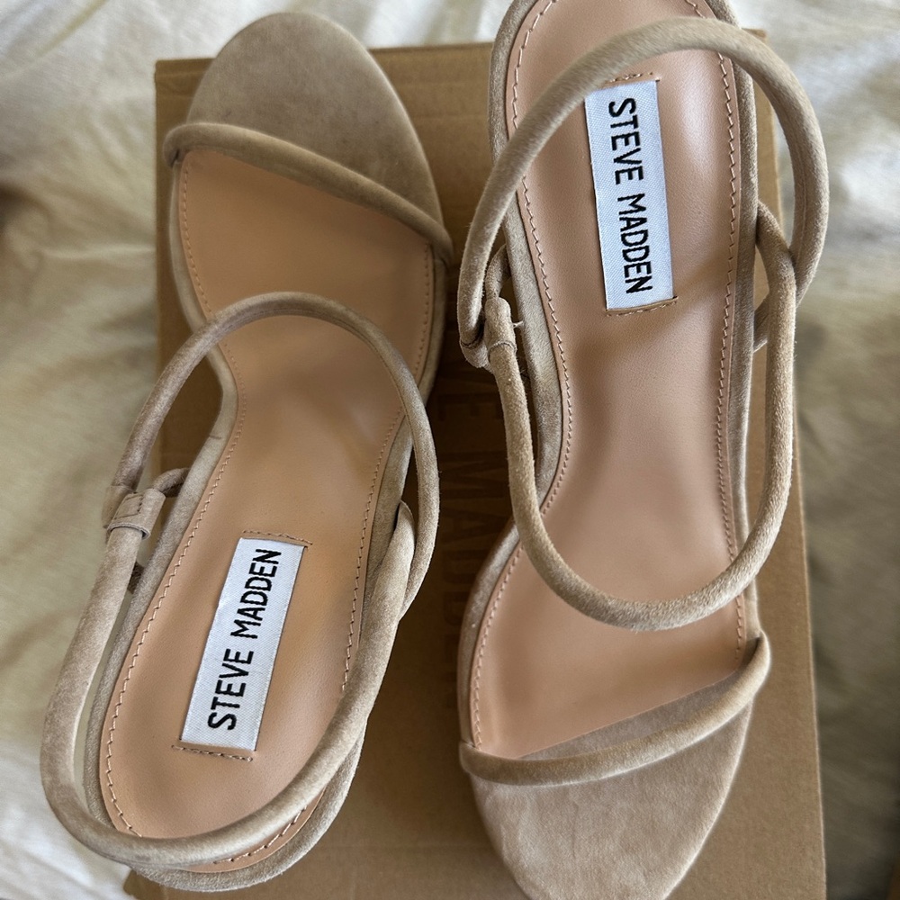 Steve Madden Beige Strappy Heels